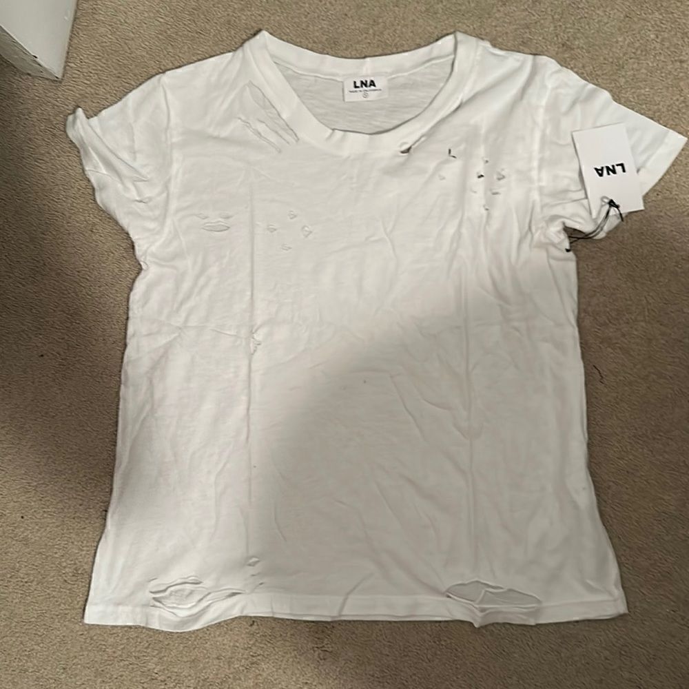 NWT LNA white tee Small